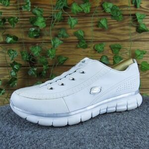 SKECHERS Women Elite Lite Sneaker White Leather Sz 10 Medium Gently Used 2025
